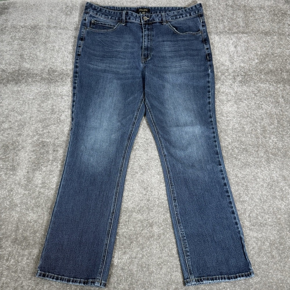 Threadgrit Jeans Men's‎ 38x32 Blue Denim Relaxed Fit Straight Workwear